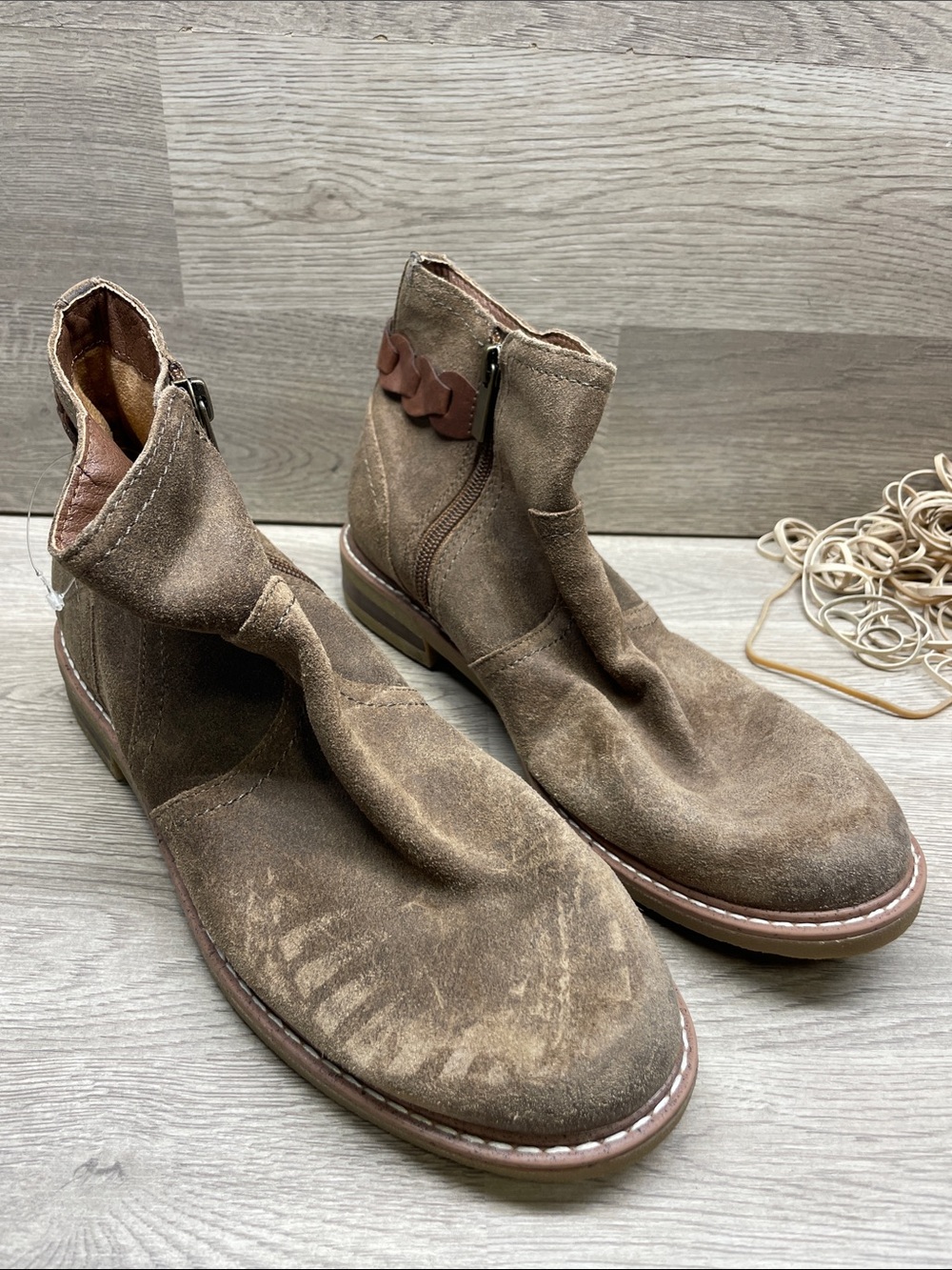 Earth Brown Suede Men's Chukka Boots with Ankle Zip #1479